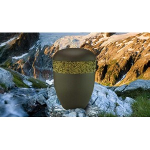 Biodegradable Cremation Ashes Funeral Urn / Casket - CHESTNUT BROWN with RELIEF BAND Design